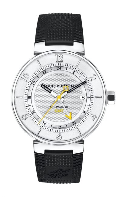 Louis Vuitton Tambour Moon Gmt Silver Silver